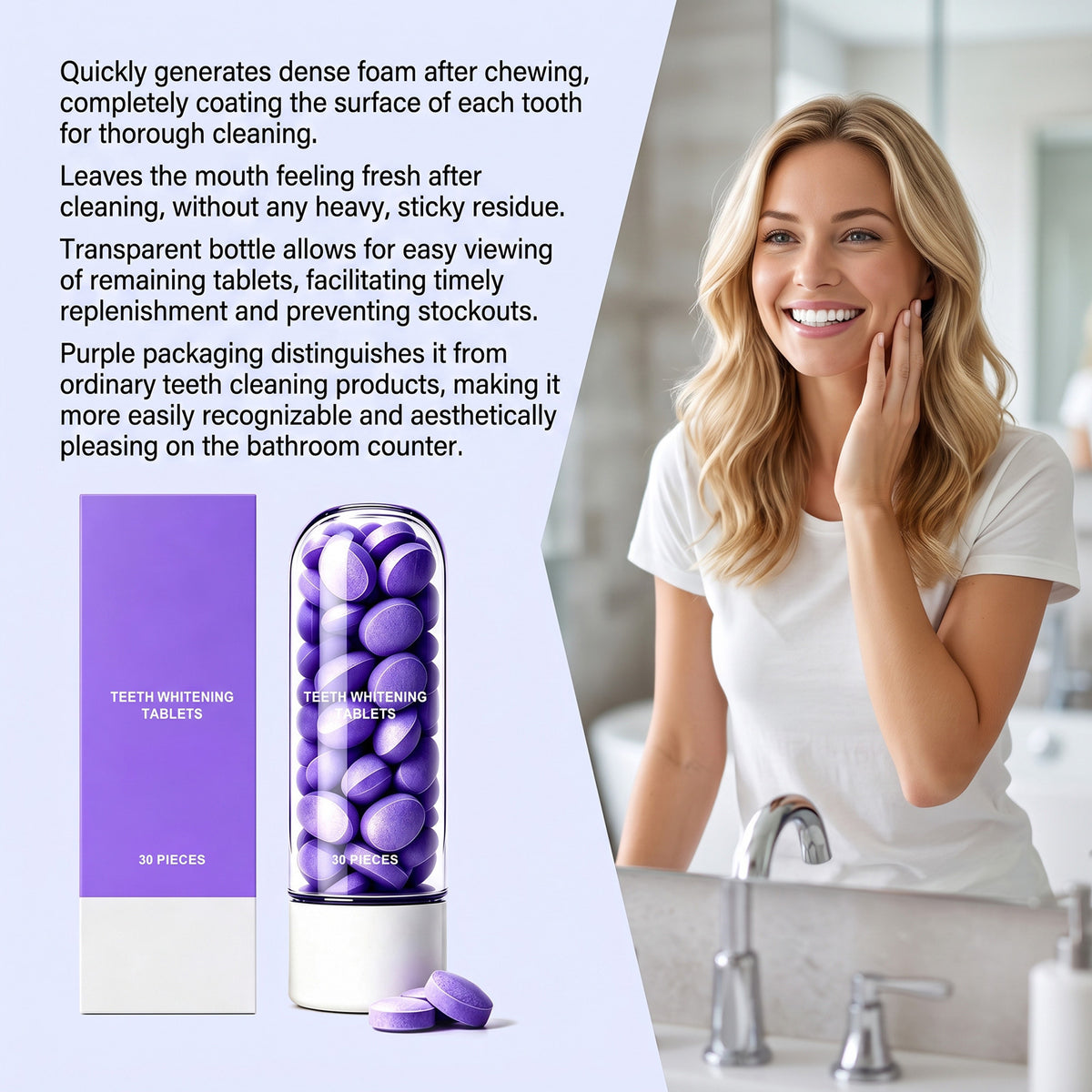 Purple Toothpaste Tablets for Fresh Breath